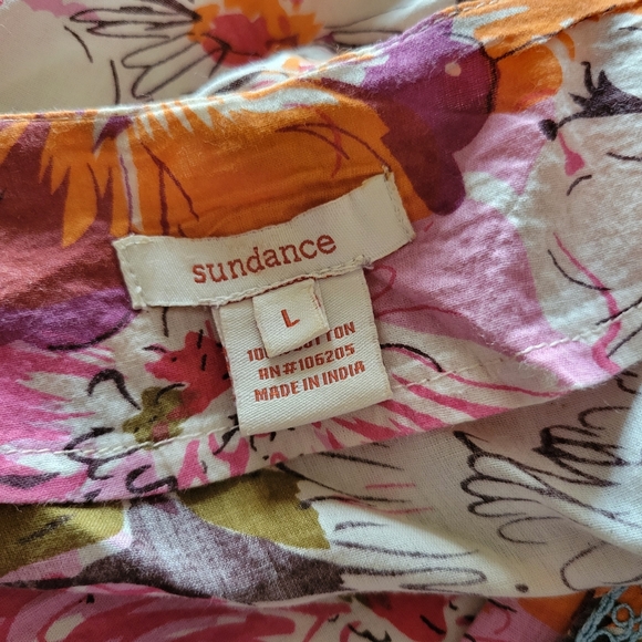 Sundance Floral Tunic Top Cotton size Large - Picture 2 of 3